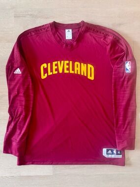 Adidas NBA Cleveland Cavaliers Long Sleeve Shooting Shirt Training Warm up XL